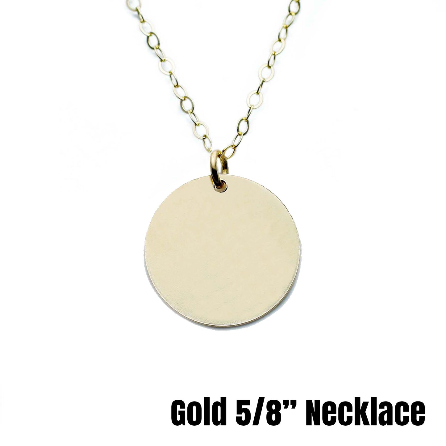 Gold 5/8 Disc Necklace