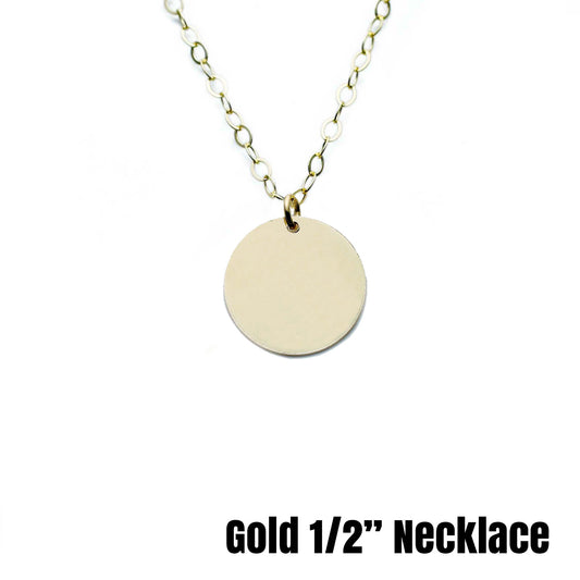 Gold 1/2 Disc Necklace