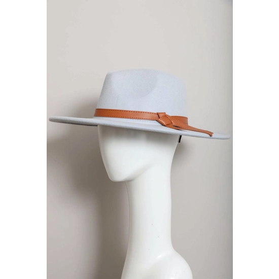 Wide Brim Leather Ribbon Bolero