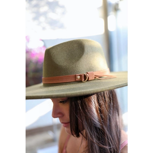 Flat Brim Buckle Hat