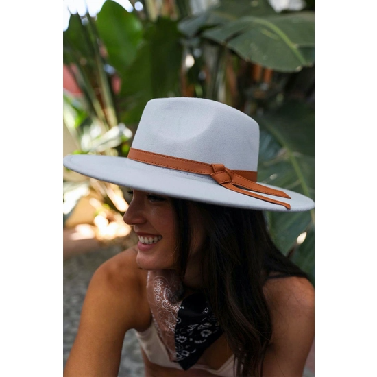 Wide Brim Leather Ribbon Bolero